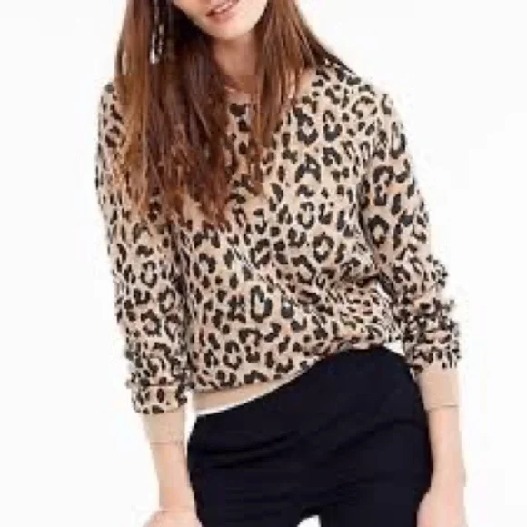 J Crew Merino Leopard Sweater - Picture 1 of 6